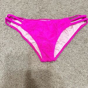 Victoria's Secret Hot Pink Lace Cheeky Bikini Bottom